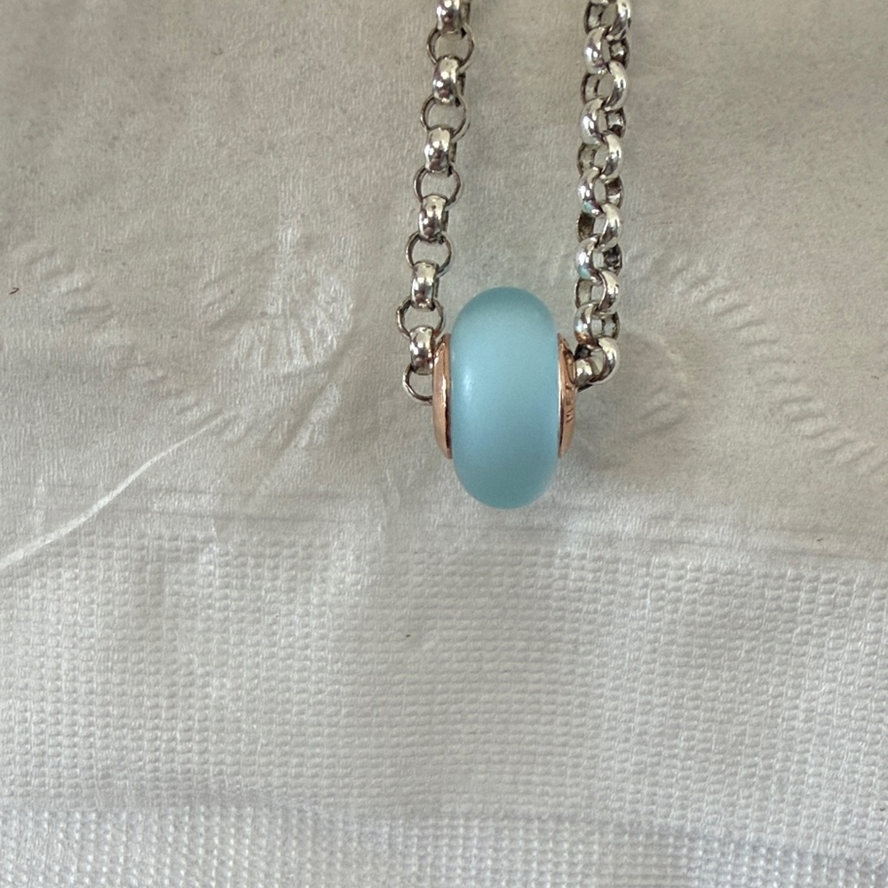 Pandora Matte Sky Blue Murano Glass Charm